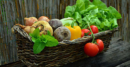 a basket of vegetables